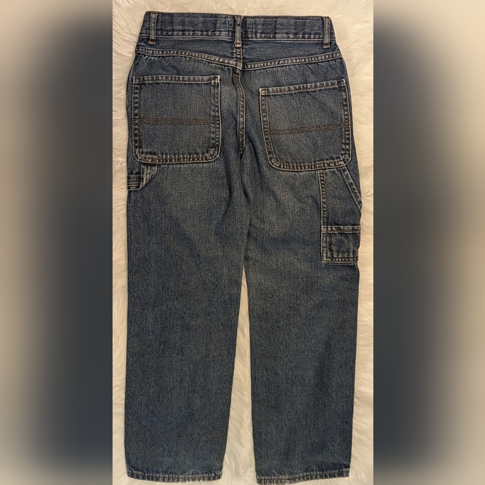EUC The Children's Place medium wash distressed adjustable elastic button waist - Picture 4 of 12